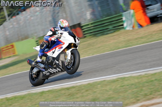 2009-09-27 Imola 0935 Acque minerali - Superbike - Warm Up - Troy Corser - BMW S1000 RR